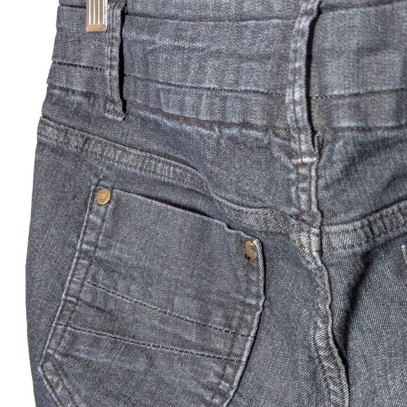 d. jeans Dark Wash Mid Rise Stretch Flare Wide Waistband Denim Jeans size 12 - Picture 6 of 9